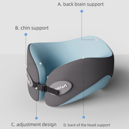 Dark gray Memory Foam U-Shaped Travel Neck Pillow – Ergonomic Support for Airplane, Car, and Office Use - Image 3