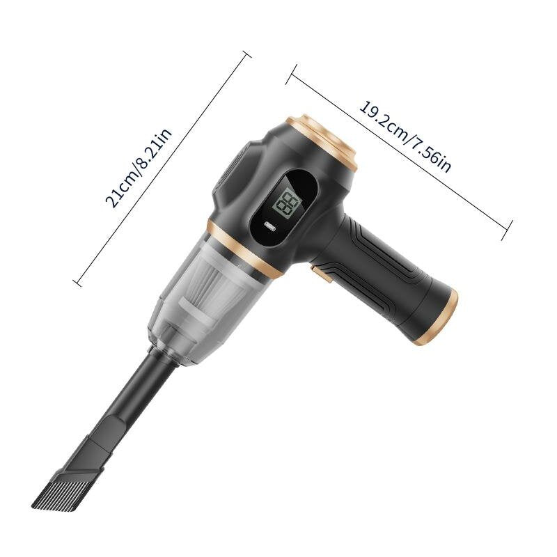Black Portable Wireless Car Vacuum Cleaner – Powerful Suction for Car and Home Use with Dual-Function Air Blower(1500MHA) - Image 6