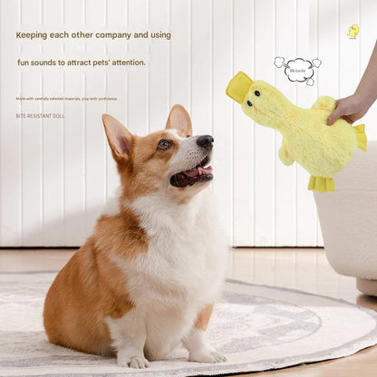 2-Pack Yellow Plush Duck Dog Toy with Sound, Soft Fur and Squeaker for Teething & Dental Care – Durable Chew Toy for Dogs - Image 3