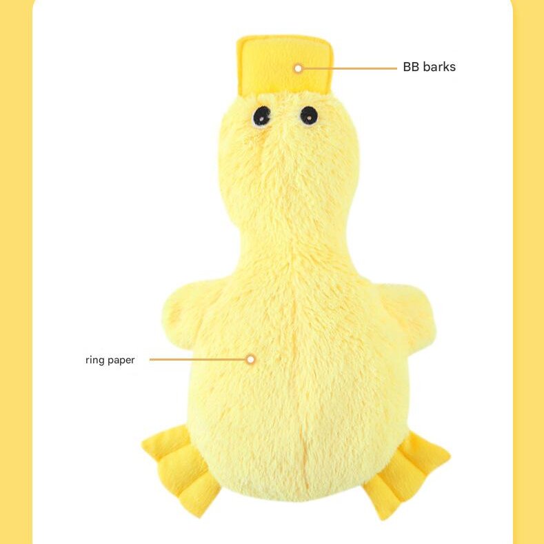 2-Pack Yellow Plush Duck Dog Toy with Sound, Soft Fur and Squeaker for Teething & Dental Care – Durable Chew Toy for Dogs - Image 6
