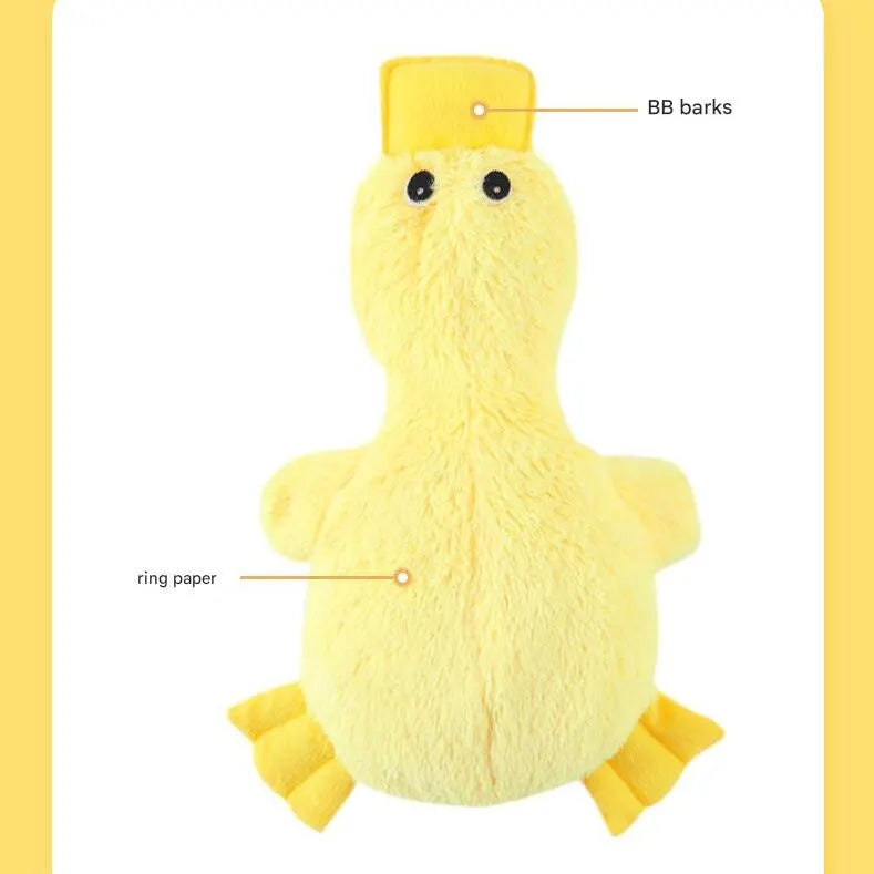 2-Pack Yellow Plush Duck Dog Toy with Sound, Soft Fur and Squeaker for Teething & Dental Care – Durable Chew Toy for Dogs - Image 6