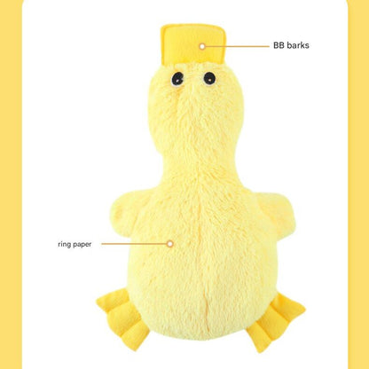 2-Pack Pink and yellow Plush Duck Dog Toy with Sound, Soft Fur and Squeaker for Teething & Dental Care – Durable Chew Toy for Dogs - Image 6