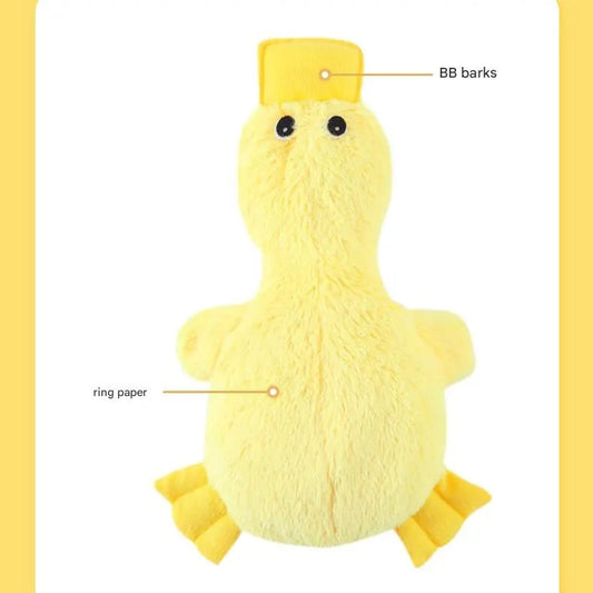 2-Pack Pink and yellow Plush Duck Dog Toy with Sound, Soft Fur and Squeaker for Teething & Dental Care – Durable Chew Toy for Dogs - Image 6