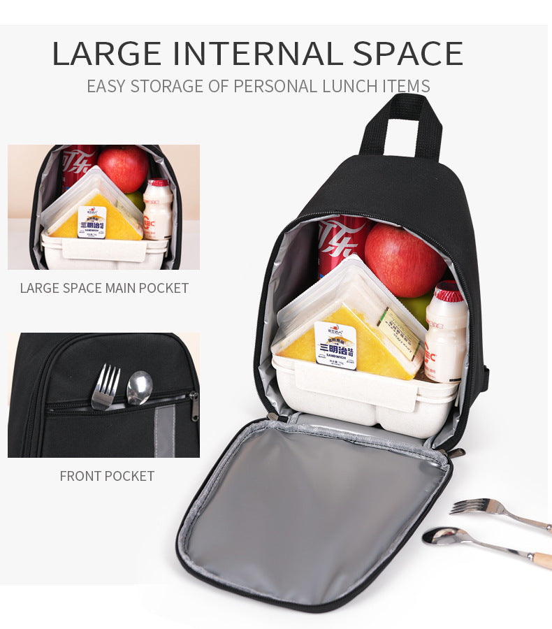 Navy blue Portable Insulated Lunch Bag with Thick Aluminum Foil Lining – Oxford Fabric Thermal Food Carrier for Work, School, Travel & Outdoor Use - Image 5