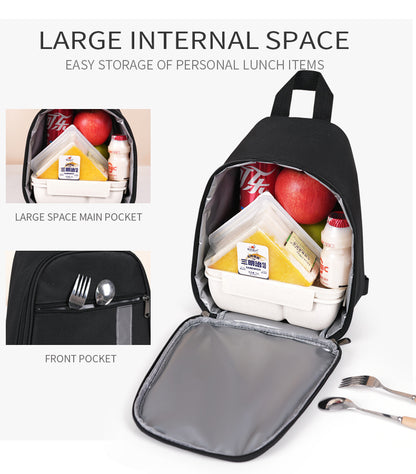 Khaki Portable Insulated Lunch Bag with Thick Aluminum Foil Lining – Oxford Fabric Thermal Food Carrier for Work, School, Travel & Outdoor Use - Image 5