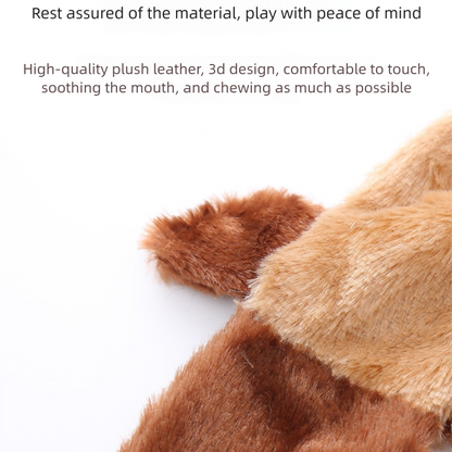 2-Pack Yellow Squirrel Identical Plush Pet Toys with Squeaker – Durable Fur-Textured Chew Toys for Dogs, Ideal for Teething, Play & Stress Relief - Image 4