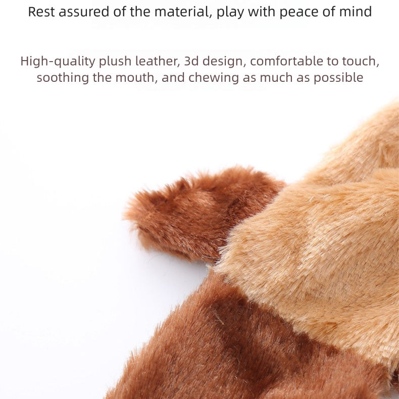 2-Pack Grey Wolf Identical Plush Pet Toys with Squeaker – Durable Fur-Textured Chew Toys for Dogs, Ideal for Teething, Play & Stress Relief - Image 4
