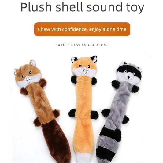 3-Pack Plush Pet Toys with Squeaker – Durable Fur-Textured Chew Toys for Dogs, Featuring Three Distinct Designs for Long-Lasting Fun
