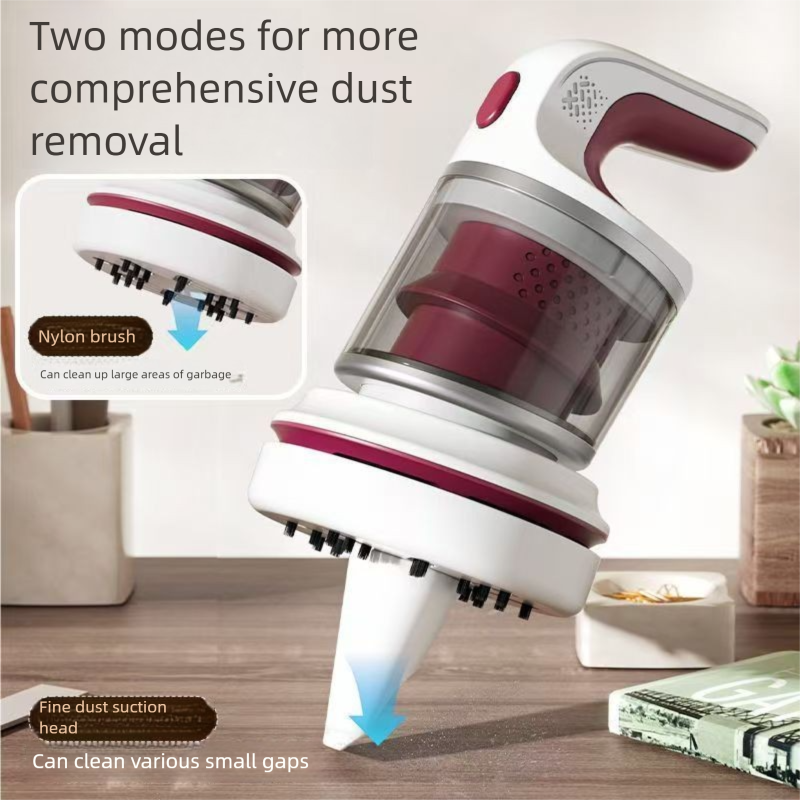 Orange Compact Desktop Vacuum Cleaner – Cordless Handheld Dust Remover for Office, Keyboard, Car & Home Use with Dual Suction Modes and USB Charging - Image 3
