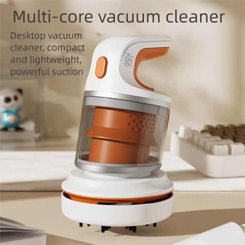 Red Compact Desktop Vacuum Cleaner – Cordless Handheld Dust Remover for Office, Keyboard, Car & Home Use with Dual Suction Modes and USB Charging - Image 2