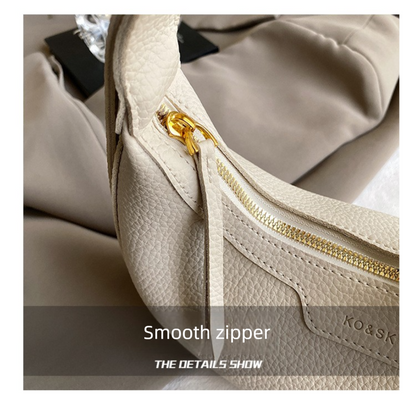Khaki Women's New Fashion Crescent Bag – Stylish Single Shoulder Crossbody Handbag with Wear-Resistant Base and Smooth Zipper, Perfect for Casual & Daily Use - Image 4