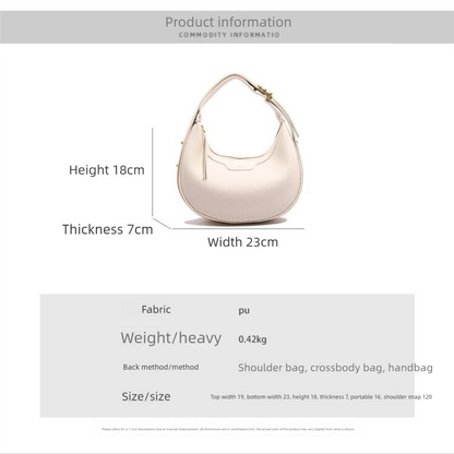 Brown Women's New Fashion Crescent Bag – Stylish Single Shoulder Crossbody Handbag with Wear-Resistant Base and Smooth Zipper, Perfect for Casual & Daily Use - Image 6