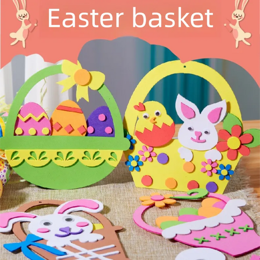 5-Pack Green Easter egg Easter EVA Craft Basket Kit – DIY Creative Art & Craft Supplies for Kids, Perfect for Parent-Child Activities and Holiday Decorations - Image 2