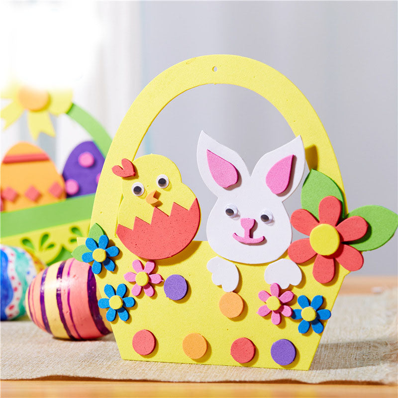 5-Pack Rose red Easter egg Easter EVA Craft Basket Kit – DIY Creative Art & Craft Supplies for Kids, Perfect for Parent-Child Activities and Holiday Decorations - Image 3