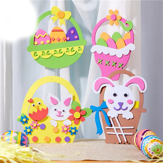 5-Pack Rose red Easter egg Easter EVA Craft Basket Kit – DIY Creative Art & Craft Supplies for Kids, Perfect for Parent-Child Activities and Holiday Decorations - Image 4