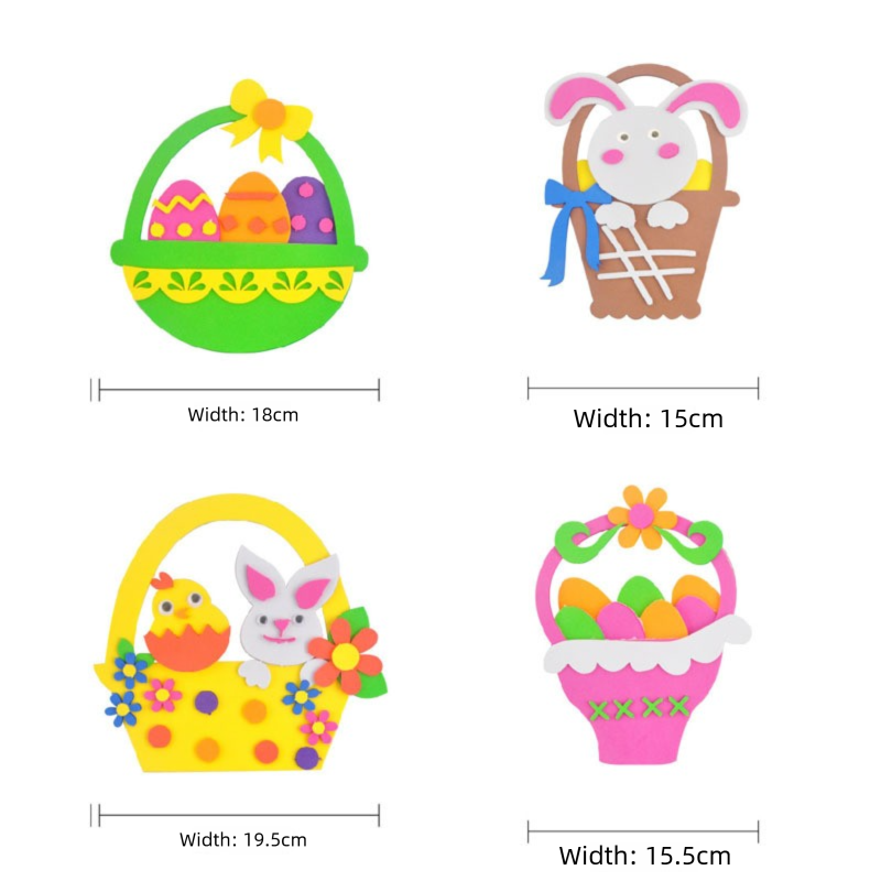 4-Pack Easter EVA Craft Basket Kit – DIY Decorative Set for Kids, Perfect for Holiday Crafts, Classroom Activities & Parent-Child Projects - Image 5
