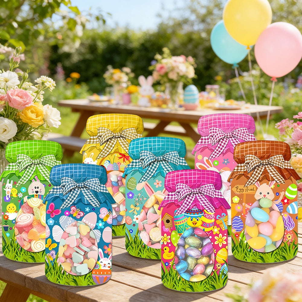 27-Piece Easter Treat Bag Set – 9 Unique Designs, 3 of Each, Jar-Style Candy Bags with Window for Party Favors and Holiday Gifts - Image 3