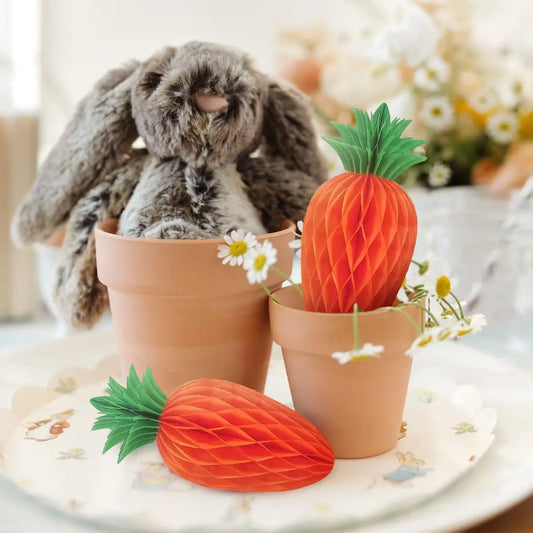 Easter Carrot Honeycomb Decorations – 10-Piece Set of 20cm Paper Carrots, Hanging Ornaments for Party and Home Decoration - Image 2