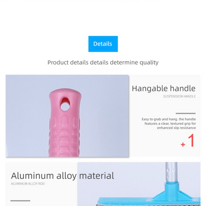 Blue Home Window Cleaner – Adjustable Aluminum Alloy Glass Scraper with Dual-Sided Sponge and Rubber Blade, Easy-to-Use Window Cleaning Tool - Image 2