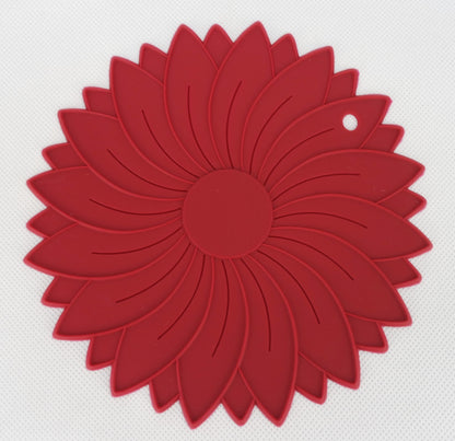 5-Piece Round Flower Silicone Trivet Set – Heat-Resistant, Non-Slip, Dishwasher-Safe Pot Holder for Kitchen Protection and Table Decoration