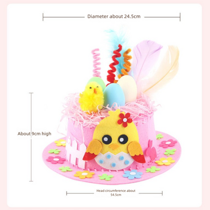 Pink DIY Easter Hat Craft Kit – Kids’ Handmade Decoration Set with Accessories for Easter Parties, School Activities and Home Crafts - Image 7