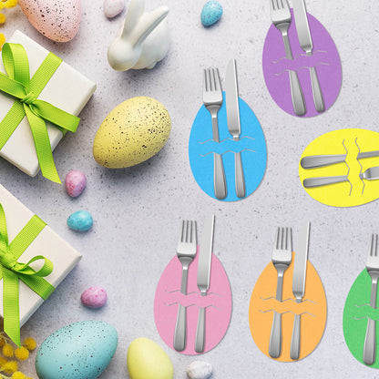 Easter egg 18-Piece Easter Cutlery Holders Set – 3 Identical Sets of 6, Festive Tableware Decor for Holiday Dining and Party Use - Image 4