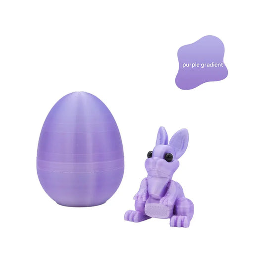 3-Piece Purple gradient Easter Surprise Egg Set – Identical Interactive Figurines with Hinged Shell, Collectible Holiday Display Toy