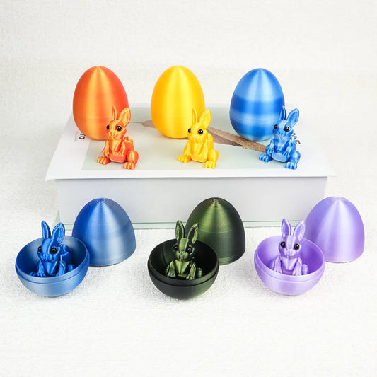 3-Piece Green-to-grey gradient Easter Surprise Egg Set – Identical Interactive Figurines with Hinged Shell, Collectible Holiday Display Toy - Image 3
