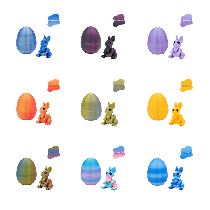 3-Piece Green-to-grey gradient Easter Surprise Egg Set – Identical Interactive Figurines with Hinged Shell, Collectible Holiday Display Toy - Image 4