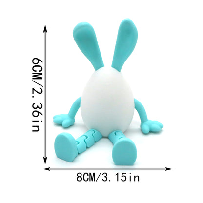 3-Piece Blue rabbit-ear white egg Easter Figurine Set – Identical Poseable Egg-Shaped Toys for Holiday Display and Interactive Play - Image 5