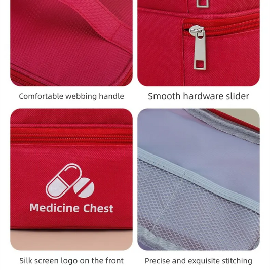 Red Compact Double-Layer Medicine Storage Case – Portable First Aid Organizer for Home, Travel & Emergency Use - Image 5
