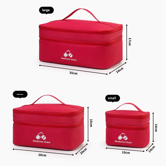 Red 3-Piece First Aid Organizer Set – Small, Medium & Large Medicine Storage Cases (19/23/35cm) for Home & Travel - Image 6