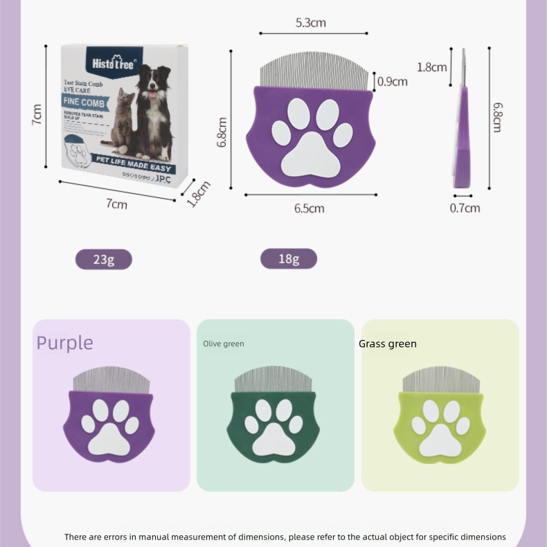 Purple Pet Grooming Comb – Fine-Toothed Flea Remover with Non-Slip Grip for Cats and Dogs - Image 5