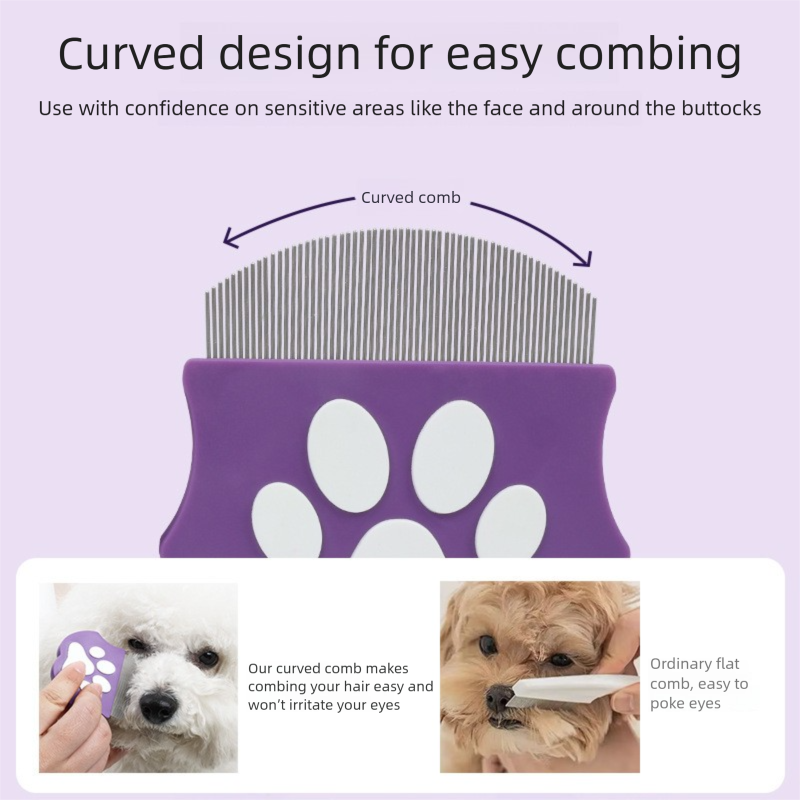 Blue Pet Grooming Comb – Fine-Toothed Flea Remover with Non-Slip Grip for Cats and Dogs - Image 3
