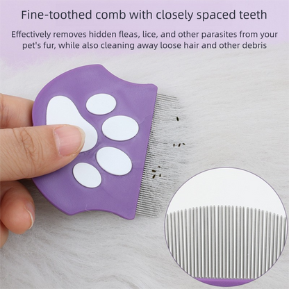 Blue Pet Grooming Comb – Fine-Toothed Flea Remover with Non-Slip Grip for Cats and Dogs - Image 4