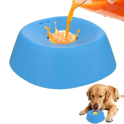 Yellow bowl with orange ball Slow Feeding Dog Bowl with Built-In Rolling Ball – Anti-Spill Pet Lick Dish for Healthy Eating Habits - Image 2