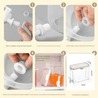 Large Capacity Cold Water Dispenser with Faucet – 22.5×16.5×11.2cm Rectangular Beverage Container for Home Use - Image 5
