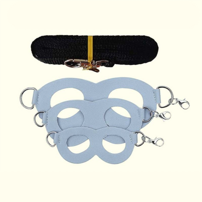 2-Pack Blue Small Mammal Harness Set – 6 Pcs (S/M/L ×2) + 2×1.5m Leashes for Secure Outdoor Handling