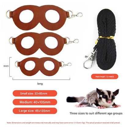 2-Pack yellow Small Mammal Harness Set – 6 Pcs (S/M/L ×2) + 2×1.5m Leashes for Secure Outdoor Handling - Image 4