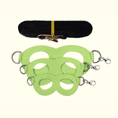 2-Pack Apple green Small Mammal Harness Set – 6 Pcs (S/M/L ×2) + 2×1.5m Leashes for Secure Outdoor Handling