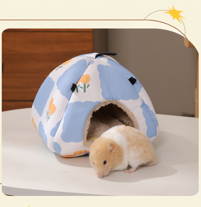 Cartoon cat Soft Shelter for Small Mammals – Hanging & Floor Use, Waterproof Surface, Easy Clean(Size: S) - Image 2