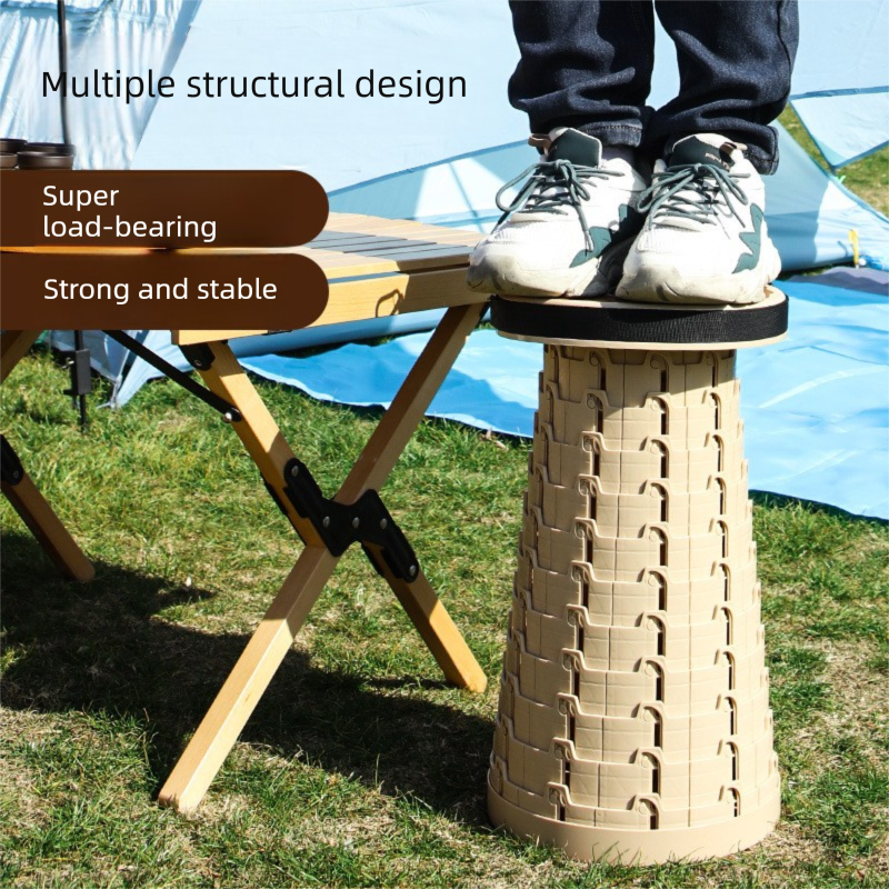Adjustable Folding Stool – Portable, Height-Regulatable Seat with Carry Bag for Outdoor Use - Image 2
