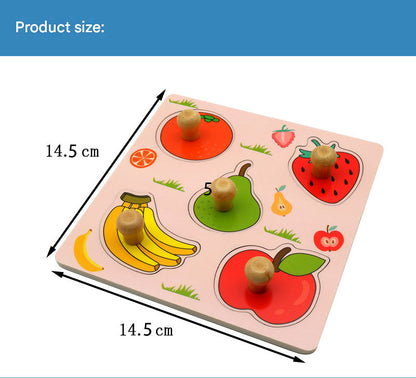 Tree of Items Hand-Grip Puzzle Board – Educational Shape Matching Toy for Early Learning, 14.5cm Square Design - Image 5
