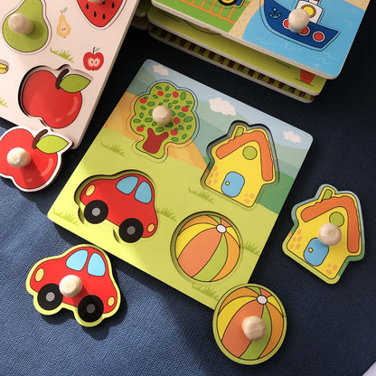 Gifts Hand-Grip Puzzle Board – Educational Shape Matching Toy for Early Learning, 14.5cm Square Design - Image 2