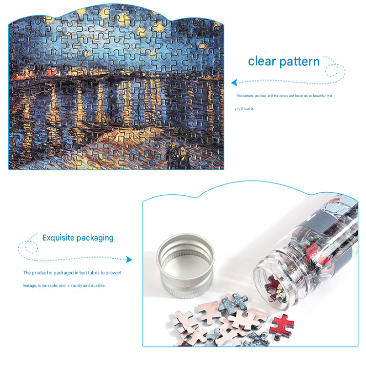 2 PCS 150-Piece Mini Puzzle in Reusable Tube – Compact Jigsaw for Home or Travel, Frame Not Included(105-Apricot blossoms are in full bloom) - Image 4