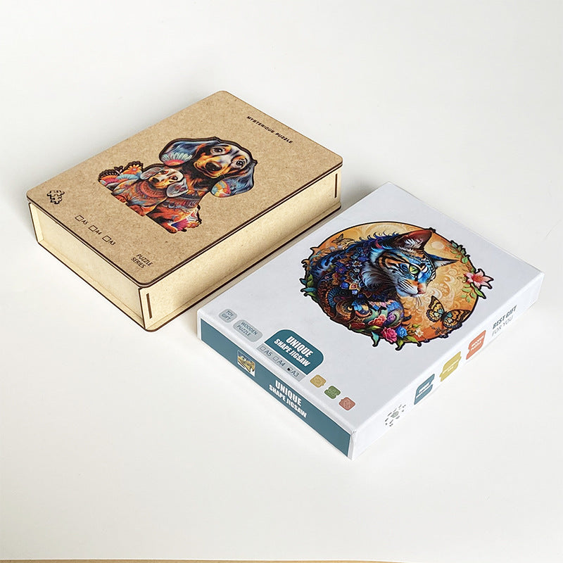 Irregular-Shaped Puzzle – A3 Size (33×43cm), 210-Piece Design, 4mm Thickness, Compact Packaging(A mother and her puppies) - Image 4