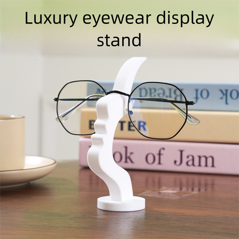 2-Pack White Desktop Eyeglass Holder – Minimalist Design for Home or Office, Stable Display Stand with Rounded Base - Image 4