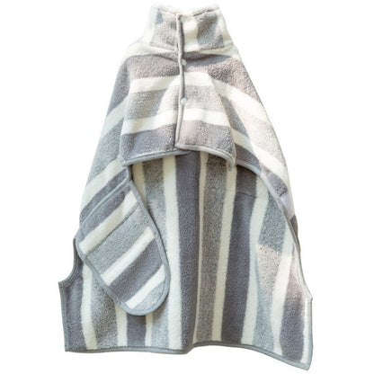 Grey Stripes Super Absorbent Pet Bathrobe with Waist Belt & Neck Snap - Full Coverage Quick-Drying Towel for Dogs & Cats (M Size) - Image 5