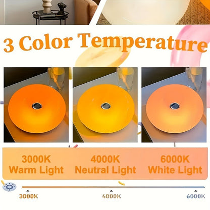 Retro Bauhaus Donut Bedside Lamp - Cordless Vibrant Orange Ambient Light and Sconce with Touch Dimming (USB Rechargeable) - Image 4