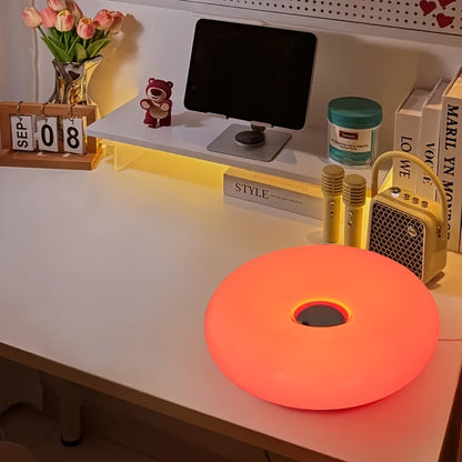 Retro Bauhaus Donut Bedside Lamp - Cordless Vibrant Orange Ambient Light and Sconce with Touch Dimming (USB Rechargeable) - Image 6